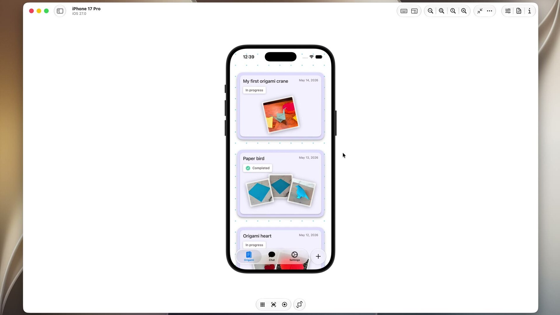 WWDC26 UIKit session frame showing an iPhone app inside Device Hub
